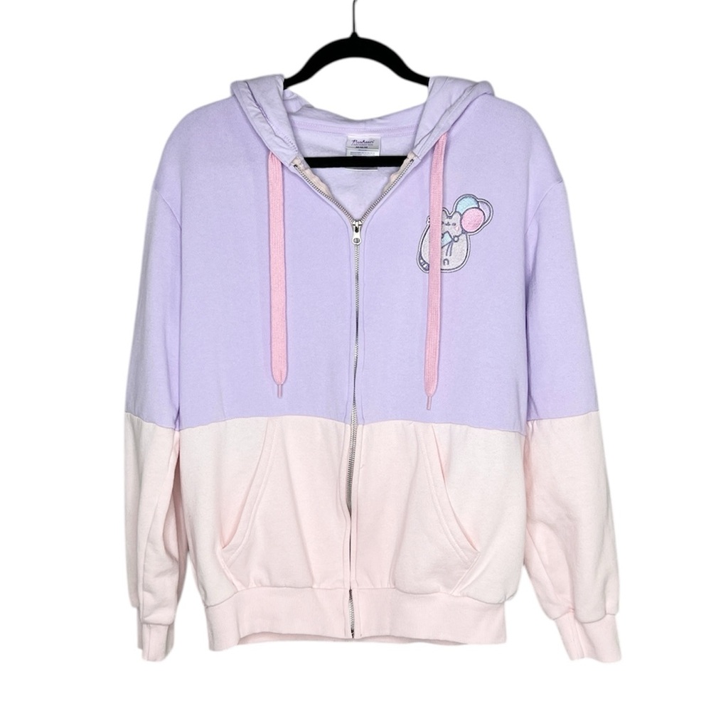 PUSHEEN CultureFly Purple and Pink 15th Anniversary Full Zip Hoodie size Medium